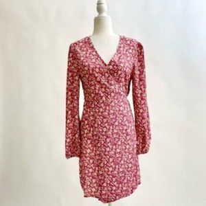 NWT Elodie Pink Floral Wrap Mini Dress